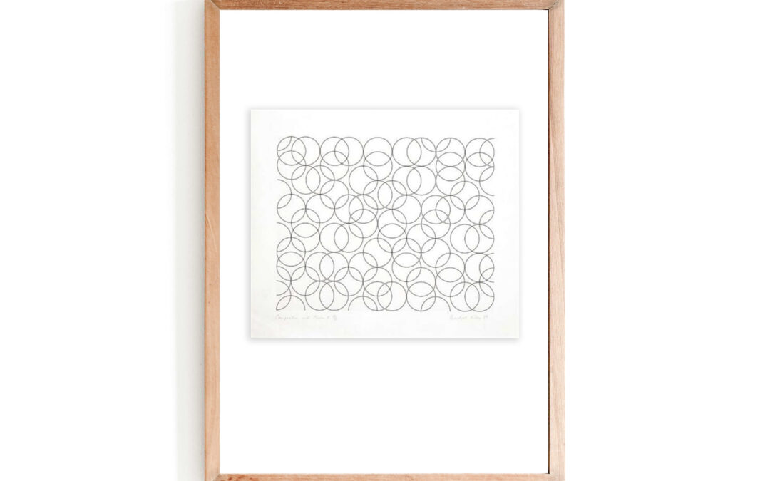 BRIDGET-RILEY-Framed-Composition-With-Circles-5-framed
