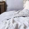 Light Grey Washed Linen Bed Set