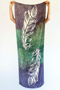Feather Long Silk Wrap