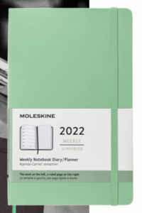 Ice Green Large Weekly Soft 12M Diary 2022