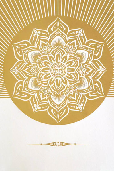 Shepard Fairey, Obey Lotus Diamond (White & Gold)