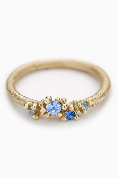 Ruth Tomlinson | Green & Blue Sapphire Cluster Band
