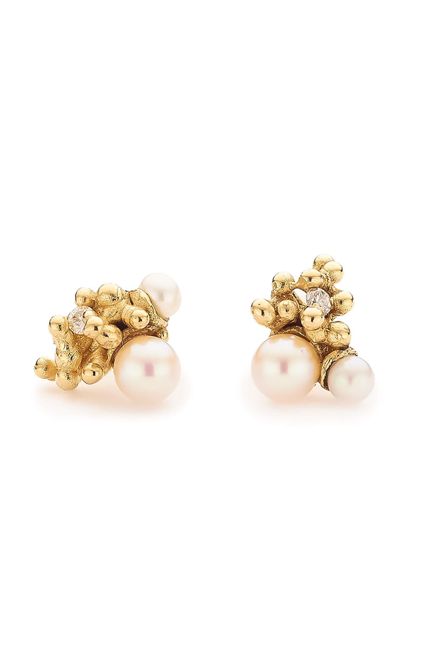 Ruth Tomlinson | Pearl & Diamond Cluster Stud Earrings