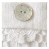 Washed Linen Lime White Basket, hand finished natural mother-of-pearl buttons in the Renaissance town of Carpi, south of Verona & North of Florence.