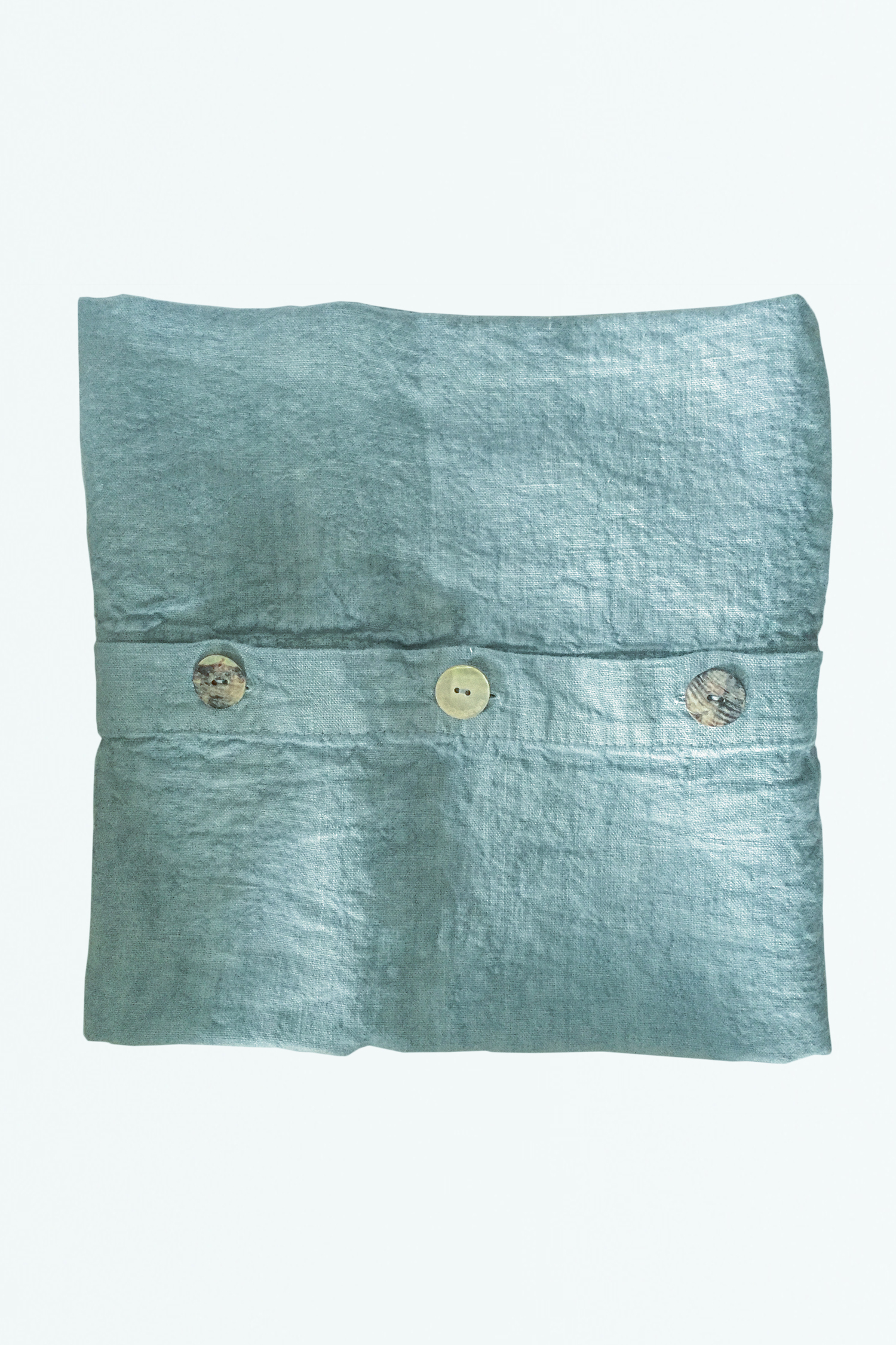 Washed Linen Pistachio Blue Cushion Cover