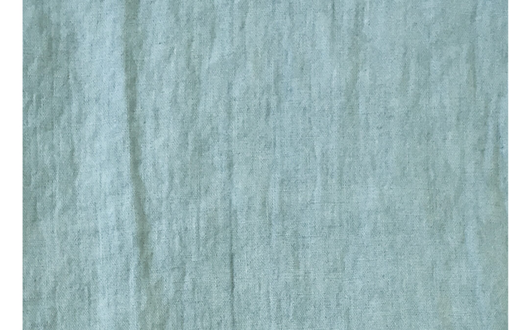 STUDIO-washed linen pistachio blue weave