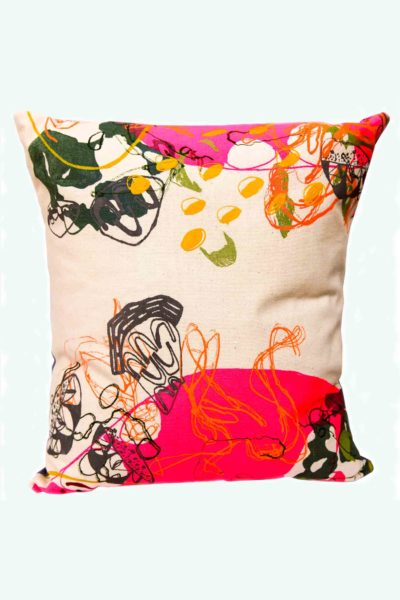 Lizzie Weir’s Linen Cushion Collection Neon Palette comes from vibrant and earthy pigments